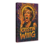 ZYGNBHL Poster della comica Kristin_Wiig, decorazione su tela, per camera da letto, sport, ufficio, stanza, regalo, cornice 61 x 91,4 cm