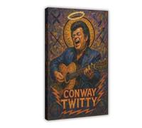 ZYGNBHL Poster della serie "Heaven Needs Country Music" Conway_Twitty, poster su tela per camera da letto, decorazione per ufficio, camera da letto, cornice regalo, 50,8 x 76,2 cm