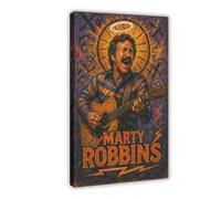 ZYGNBHL Poster della serie "Heaven Needs Country Music" Marty_Robbins, poster su tela per camera da letto, decorazione per ufficio, camera da letto, cornice regalo, 61 x 91,4 cm