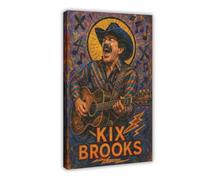 ZYGNBHL Poster in tela con cantante country Kix_Brooks (2), decorazione per camera da letto, sport, ufficio, stanza, regalo, cornice 30,5 x 45,7 cm