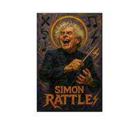 ZYGNBHL Poster su tela con direttore d'orchestra Simon_Rattle, decorazione da parete per camera da letto, ufficio, stanza, regalo, senza cornice, 50,8 x 76,2 cm