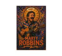 ZYGNBHL Poster su tela della serie "Heaven Needs Country Music" Marty_Robbins, decorazione per camera da letto, paesaggio sportivo, decorazione per ufficio, stanza, regalo, senza cornice, 40,6 x 61 cm
