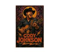 ZYGNBHL Stampa artistica da parete su tela con cantante country Cody_Johnson, per camera di ragazzi e adolescenti, 50,8 x 76,2 cm
