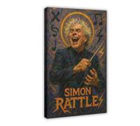 ZYGNBHL Stampa artistica da parete su tela con immagine del direttore d'orchestra Simon_Rattle, per casa, scuola, ufficio, 50,8 x 76,2 cm