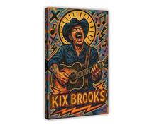 ZYGNBHL Stampa artistica su tela con stampa del cantante country Kix_Brooks, per camera di ragazzi e adolescenti, 61 x 91,4 cm