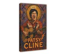 ZYGNBHL Stampa artistica su tela "Heaven Needs Country Music" con il cantante Patsy_Cline e stampa artistica da parete moderna per la camera da letto, cornice decorativa per la camera da letto, 61 x