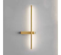 ZYGPH Applique da Parete lineare a LED, Moderna, in Rame, Minimalista, Lunga, lineare, Regolabile, 3000K, 4000K, 6000K, 60 cm, 90 cm, in Ottone, per Ingresso, Colore Ottone, 60 cm