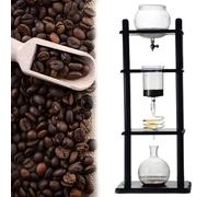 ZYGPH Cold Brew Drip Tower - Cold Brew Maker - Macchina per caffè Freddo con Tecnologia Slow Drip - Prepara 5-8 Tazze - Grande capacità (35 oz) - Telaio in Legno Nero