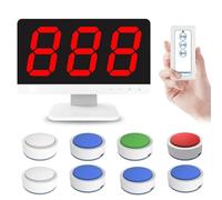 ZYGPH Gioco di Quiz interattivo Wireless, Buzzer per risposte a Quiz Wireless con Telecomando, 1 Monitor + 4/6/8/10 Buzzer per Quiz televisivi, concorsi scolastici e Quiz per Feste, Set da 8 Pezzi