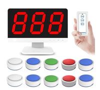 ZYGPH Gioco di Quiz interattivo Wireless, Buzzer per risposte a Quiz Wireless con Telecomando, 1 Monitor + 4/6/8/10 Buzzer per Quiz televisivi, concorsi scolastici e Quiz per Feste, Set da 10 Pezzi