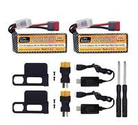 ZYGY 2PCS 11.1V 2200mAh 35C 3S Lipo batteria Spina a T con cavo di ricarica USB per MJX H16P H16E H16GT H16BM H16PL 14301 HP161S HP163S HP141 HP141S RC Car Alta Velocità Drift Toy Car Upgrade Batteria