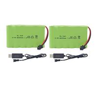ZYGY 2PCS 7.2V 2800mah AA Batteria Ricaricabile con SM-2P Plug Cavo di Ricarica USB per Huina 1550 550 RC Escavatore Auto Camion Veicolo da Costruzione TR-211 RC Toy Batteria