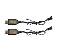 ZYGY 2PCS 7.4V 800mh Cavo di ricarica USB con connettore SM-3P per RC Escavatore Camion Serbatoio Huina 1575 Veicolo da costruzione Drone RC Barca DE43 DE60 Giocattolo RC Auto 7.4V Caricabatteria USB