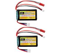 ZYGY 2PCS 7.4V LiPo 2S 50C 800mAh con spina JST e PH2.0 per la batteria dell'auto RC SCX24, compatibile con le batterie per auto RC, camion e droni RC in scala 1/10, 1/16, 1/18, 1/24