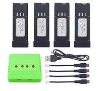 ZYGY 4PCS 3.7V 500mah LiPO Batteria e 4 in 1 Caricabatterie per E58 S168 JY019 RC Quadcopter Drone Batteria
