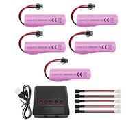 ZYGY 5PCS 3.7V 2000mah Spina SM-2P batteria agli ioni di litio con 5 in 1 caricabatterie per DE68 DE44 DE45W DE45 DE58 DE49 DE57 DE70 Off-road veicolo camion serbatoio RC Auto giocattolo Batteria