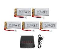 ZYGY 5X 3.7V 500mAh 25C Batterie e 5in1 Caricatore per H31 H37 H6D Hubsan X4 FPV H107C/D/L/P H108 JXD392 JXD388 JXD385 UDI U816A SYMA X5C X5SW HS170 HS170C HS170G F180W F180C TR-C385 TR-P51 TR-F22