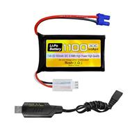 ZYGY 7.4V 1100mAh 2S EC2 Plug Lipo batteria con cavo di ricarica USB per UTB18 4WD Off-Road ad alte prestazioni arrampicata auto RC Auto Batteria