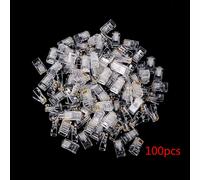 ZYHARUKO 100Pcs 25pcs RJ45 CAT5 CAT5e 8P8C Cavo modulare Connettore LAN Spina/Estremità Per Solido O Stranded UTP Connettore Pigtail Adattatore Presa Cavo Coassiale Saldatura Pannello Paratia Press