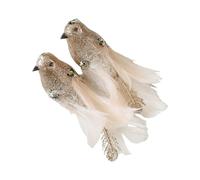 ZYHARUKO 2 pezzi scintillante realistico piumato uccello ornamento infrangibile decorazioni per albero di Natale per feste decorazione festival schiuma uccello forniture per feste