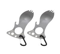 ZYHARUKO 3Cr13 - Cucchiaio multiuso in acciaio inox, forchetta da campeggio, ideale per sopravvivere nel deserto, facile da montare, portatile, con apribottiglie
