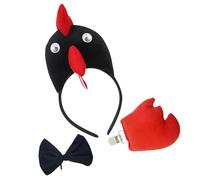 ZYHARUKO Accessori per costume da tacchino fascia papillon coda per il Ringraziamento Halloween Cosplay adulti bambini Ringraziamento costumi tacchino