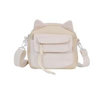 ZYHARUKO Borsa a tracolla in nylon contemporanea per le donne borse a tracolla con tracolla regolabile per lo shopping e l'evento sociale borsa morbida dell'orecchio dei gatti, Giallo, One Size