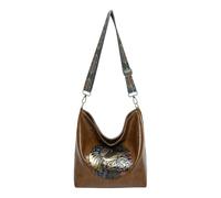 ZYHARUKO Borse a secchiello per le donne Borse a tracolla Borse in pelle Satchel Signore Frizioni Borse Casual Borsa a tracolla Borsa di paglia Borse a tracolla in tessuto, Marrone, One Size