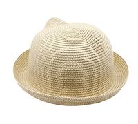 ZYHARUKO Cappello di paglia genitore-figlio orecchie di gatto per sole spiaggia cappello parasole pescatore per cappello da pescatore di strada, Beige, Children