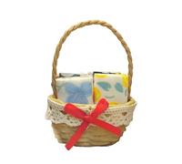 ZYHARUKO Cestino intrecciato realistico per case delle bambole decorazioni e cestini da gioco per case delle bambole in resina scala 1/12 mobili in miniatura cesto portabiancheria