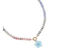 ZYHARUKO Collana multicolore con perline a forma di fiore, catena regolabile per tutti i giorni, alla moda, girocolli con perline e fiori arcobaleno, Misura unica, come descritto, come descritto