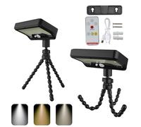 ZYHARUKO Confezione da 2 luci solari da esterno con 3 colori design impermeabile batteria ricaricabile adatta per patio cortile solare lampada da giardino