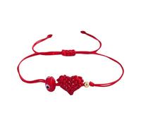 ZYHARUKO Corda rossa con perline blu malvagio cuore intrecciato a mano catena regolabile unisex spirituale accessorio malvagio occhi rosso cordino regolabile, Misura unica, come descritto