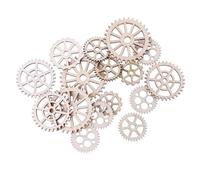 ZYHARUKO Decorazione per la casa, ornamento da appendere, accessorio per pittura, scrapbooking, artigianato, legno, forma di ingranaggio, fatti a mano, 20 pezzi, incompiuti