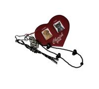 ZYHARUKO Elegante cornice portatile per foto, portachiavi ricordi, elegante design dai colori vivaci, materiali in lega robusta, facile sostituzione per foto, Rosso, Taglia unica