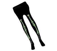 ZYHARUKO Halloween Scheletro Guanti A Mano Ginocchio Calze Alte Calze Collant Orribile Calza Per Feste Guanti Horror Halloween Ginocchio Collant Alti, Padella Glowinthedark, Taglia unica