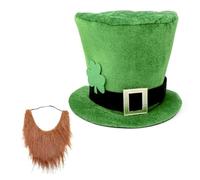 ZYHARUKO Homburg - Cappello a cilindro da leprechaun con barba verde, cappello porkpie per ragazzo, uomo, club, irlandese, accessori per le vacanze, cappelli Fedoras per donne, uomini e bambini, B