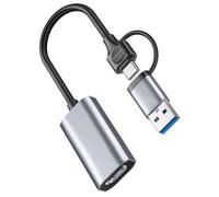 ZYHARUKO Plug and Play Convertitori da tipo C a USB 3.0 con tecnologia core in rame per trasmissioni live stabili da fotocamera a convertitore video PC