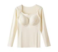 ZYHARUKO Premaman Allattamento Top Privato Allattamento Al Seno Apertura Caldo Elastico Poliestere Morbido Tessuto Indossare per Gravidanza Comfort Allattamento, Colore: giallo crema., L