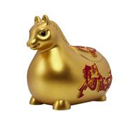 ZYHARUKO Salvadanaio a forma di cavallo con moneta indistruttibile, statuette di cavalli, regalo di compleanno per adulti e bambini