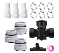 ZYHARUKO Set di adattatori per valvole per piscina a 3 vie, fascette stringitubo, anelli di tenuta, valvole di conversione, filtro per piscina