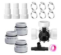 ZYHARUKO Set di adattatori per valvole per piscina a 3 vie, fascette stringitubo, anelli di tenuta, valvole di conversione, filtro per piscina