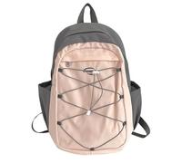 ZYHARUKO Zaino di colore di contrasto di modo per lo studente della scuola grande capacità borsa del computer portatile zaino da viaggio con corda elastica borsa a tracolla giapponese, A, Large