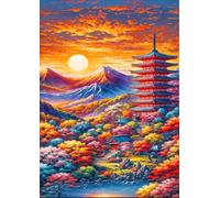 ZYHDK 1500 Pezzi - Immagini - Gifts - Japanese Retro Imperials Palaces Architecture Painting - Giocattoli Per Sfide Difficili E Divertenti In Famiglia - Decorazione Artistica Da Parete,Xz31Wp