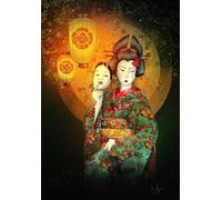 ZYHDK 1500 Pezzi - Immagini - Gifts - Puzzle Irregolare - Geishas And Masks Art Painting - Gioco Di Sfida Per Adulti - Giocattolo Di Decompressione,Rh268Mo