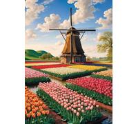 ZYHDK 1500 Pezzi ,Poster ,Difficult Puzzle ,Gifts ,Colorato ,Tulipss Art Flower Oil Painting ,Elderly Memory Cognition Game,Xz164Wp