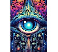 ZYHDK 1500 Pezzi - Poster - Difficult Puzzle - Gifts - Eye Psychedelic Art Painting - Giocattoli Sfida Personalizzati Per Adulti - Decorazione Della Casa - Zy122Zk