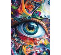 ZYHDK 1500 Pezzi - Poster - Difficult Puzzle - Gifts - Eye Psychedelic Art Painting - Giocattoli Sfida Personalizzati Per Adulti - Decorazione Della Casa - Zy121Zk