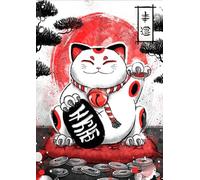ZYHDK 1500 Pezzi ,Puzzle Colorato E Divertente ,Immagini ,Gifts ,Japanese Retro And Cute Luckyss Cat Art Painting ,Decorazione Della Casa ,Giochi Per Ridurre Lo Stress In Famiglia,Rh113Mo