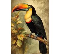 ZYHDK 1500 Pezzi Puzzle - Poster - Gifts - Retro Ramphastos Tocos Art Immagini - Giochi Di Memoria E Cognizione Per Anziani - Adult Stress Relief Game, Wx228Zk